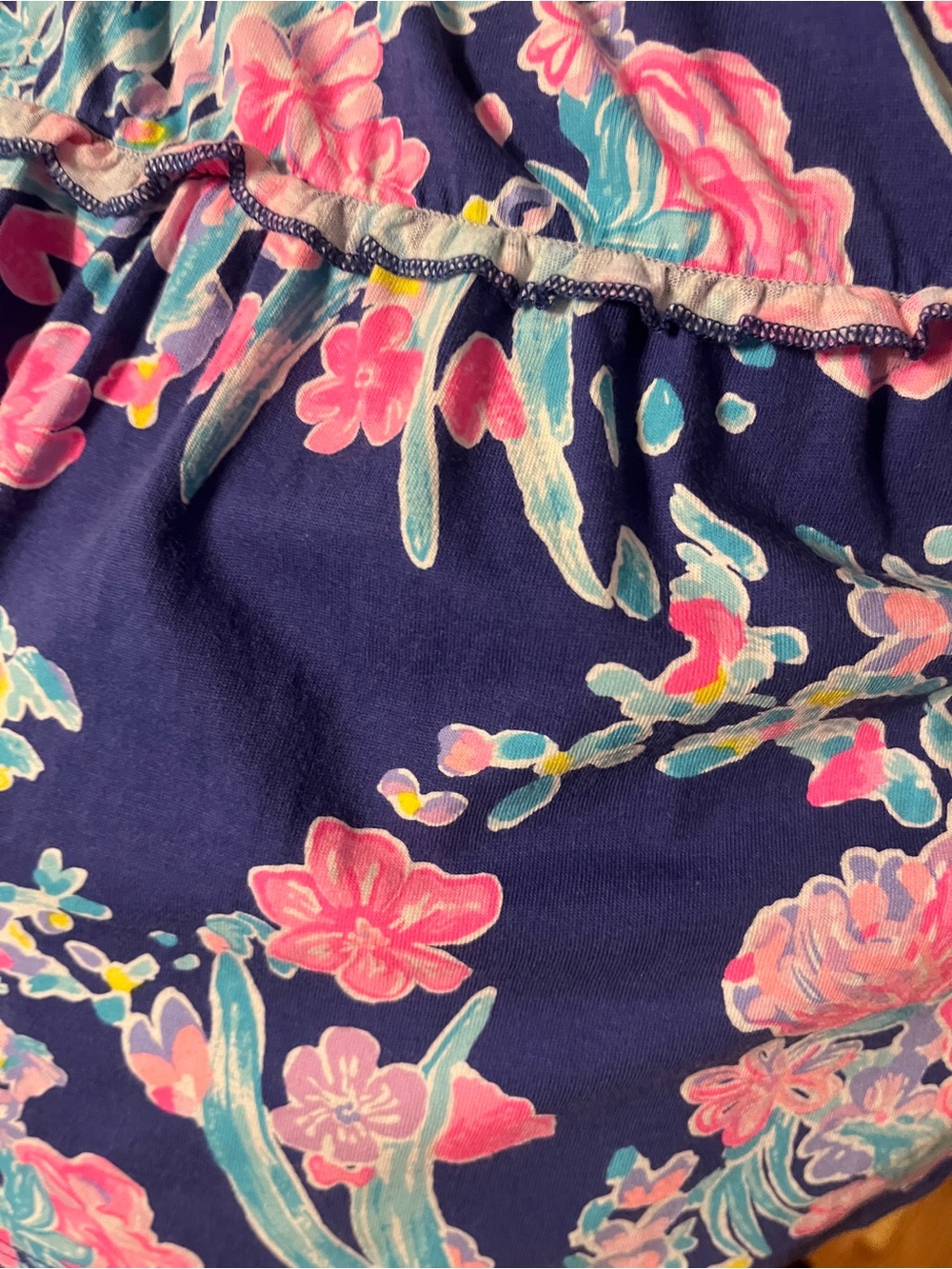 Lilly Pulitzer Navy Floral Dress with Pink & Aqua Print - Picture 3 of 3